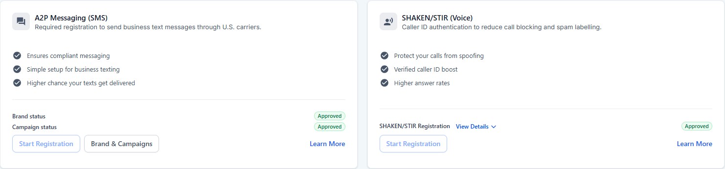 GoHighLevel: Solar company: A2P brand and campaign approved, plus SHAKEN/STIR caller ID approved