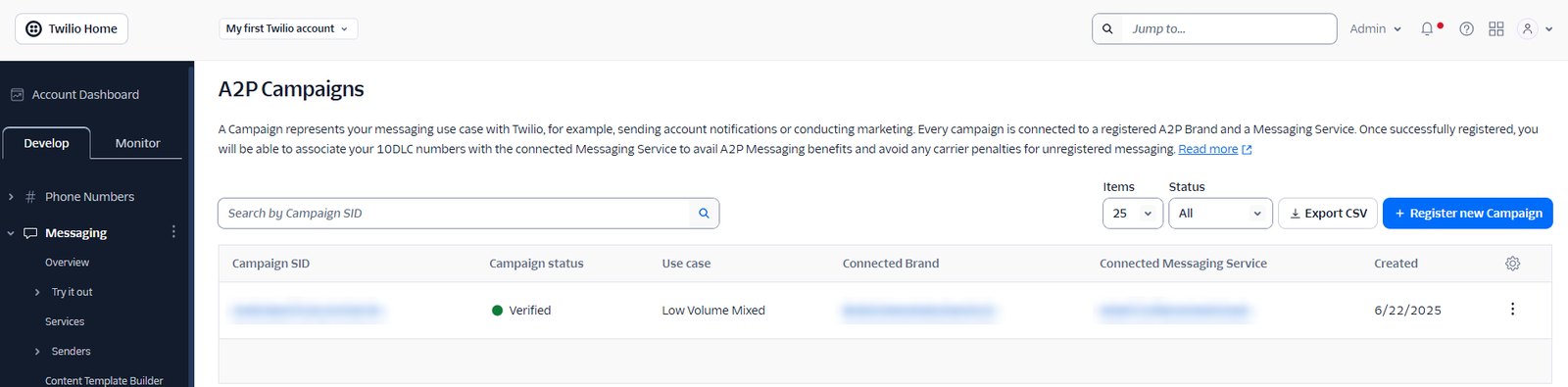 Twilio: Campaign verified for that brand